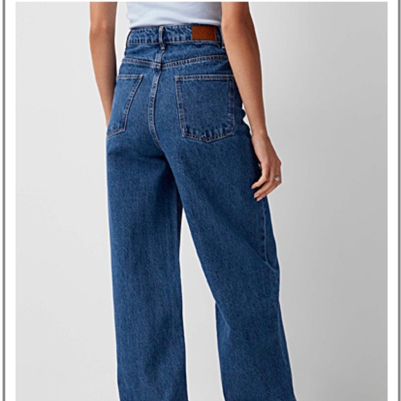 Boho butterflies high waist extra wide leg R&B fit organic cotton jeans NWT - Picture 13 of 13